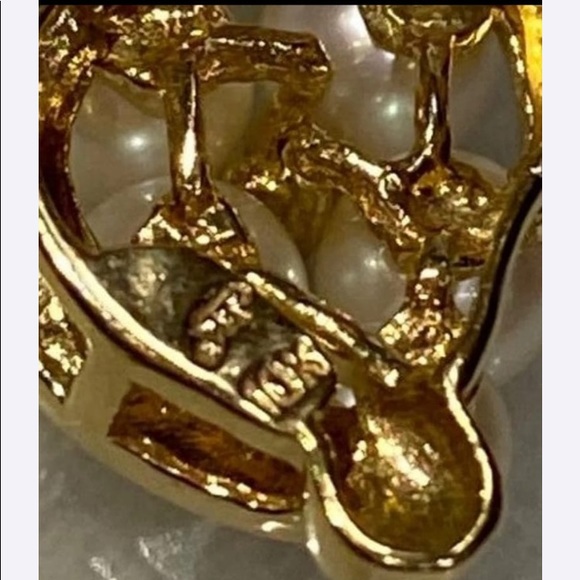 Pearls Diamond and 10 karat real gold pendant - Picture 2 of 12